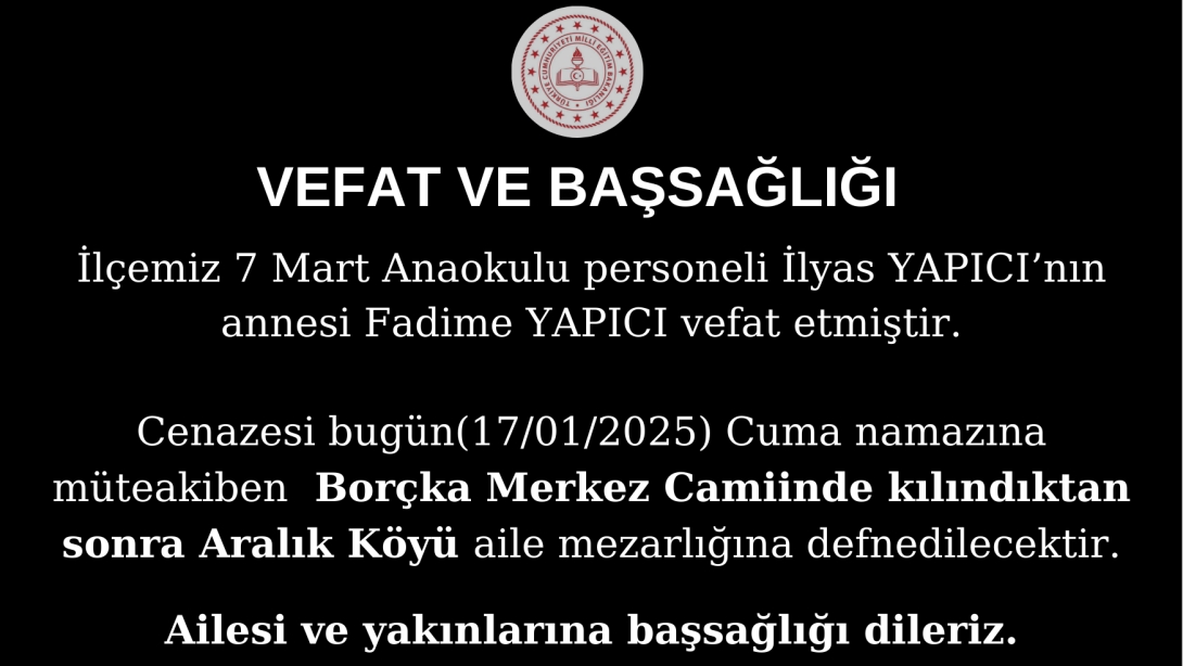 VEFAT VE BAŞSAĞLIĞI