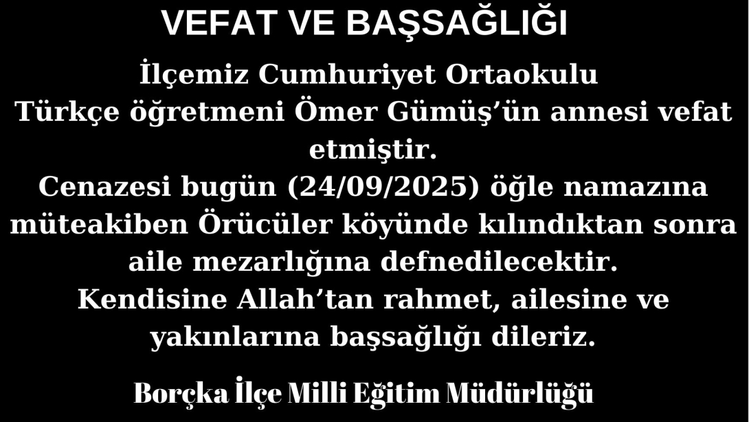 VEFAT VE BAŞSAĞLIĞI
